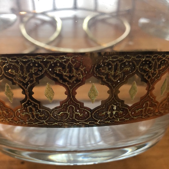 Culver glass mid-century cocktail/wine, decanter set with metal stand circa 1962 - Picture 6 of 7